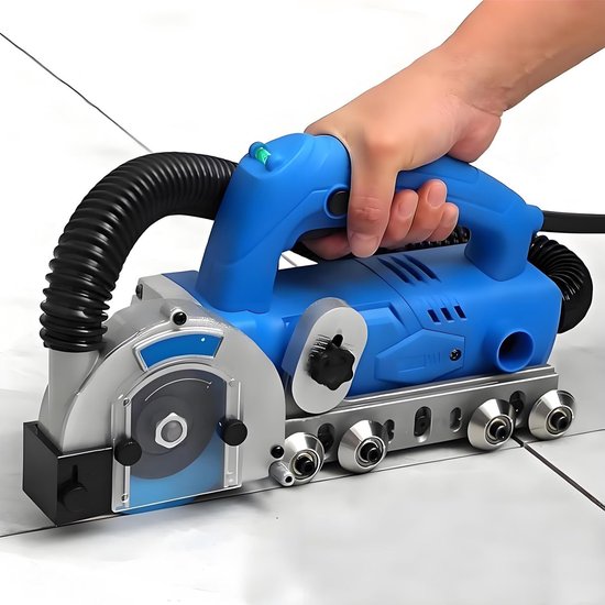 Elektrische Voegenreiniger - Tegelvoegmachine Sleuvenfrees - Voegen Schoonmaken - Ingebouwde Vuilopvang - 1200W Motor - Grijs