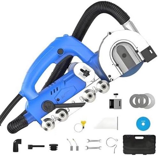 Elektrische Voegenreiniger - Tegelvoegmachine Voegenslijper - Voegen Vernieuwen - Dubbele Stofafzuiging - 1200W - Grijs
