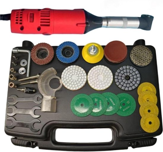 Elektrische voegenreiniger - Voegenfrees multitool - Voegen verwijderen - 6 regelbare snelheden - 15000 tr/min - Rood