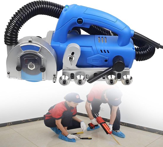 Elektrische Voegverwijderaar - Tegelvoegreiniger Voegenstripper - Oude voegen verwijderen - Krachtige 1200W motor - 100mm bladdiameter - Grijs
