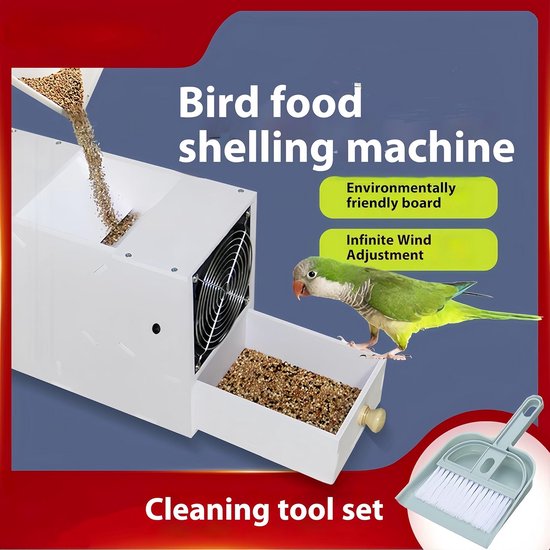 Elektrische Zaadreiniger Vogelvoer Schoonmaken Machine met Dubbele Opvangbak van Merkloos	