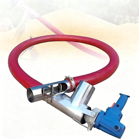 Elektrische Zuigmachine - Schroeftransporteur Vijzel - Materiaal Overbrengen - Krachtige 2000W Motor - 200 kg/min - Grijs