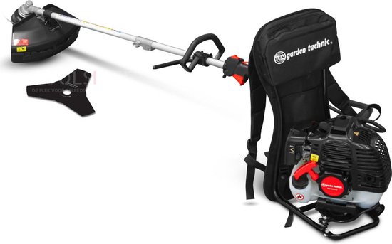ELEM - Bosmaaier - Motor 52CC - 2 in 1 maaien met spoel 43CM of maaien met mes 25,5CM - Rugzak uitvoering