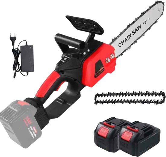 ElevateCommerce - Mini Kettingzaag Accu 21V – 12 Inch Elektrische Snoeizaag – Draadloze Kettingzaag met 2 Accu’s – Compacte Boomzaag voor Tuin & Hout van Merkloos	