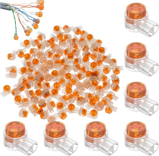 Enkele Draadconnectoren - Set van 100 stuks - Waterdichte Connector voor Kabelverbindingen - Geschikt voor Robotmaaier - Draadverbinder voor Tuinmachines - Kabelconnector met UY Aansluiting van Merkloos	