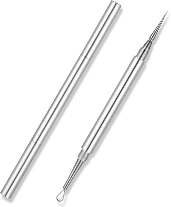 Environmental Remover - Pimple Expression Tool - Millien Knife - Pimple Remover - Comedone Squeezer - Stainless Steel - Face Care - Zilver van Merkloos	