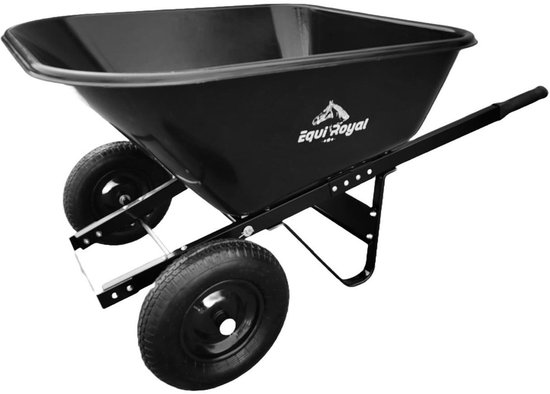 Equiroyal - ergonomische kruiwagen 220 liter - Zwart - Kiepfunctie van Merkloos	