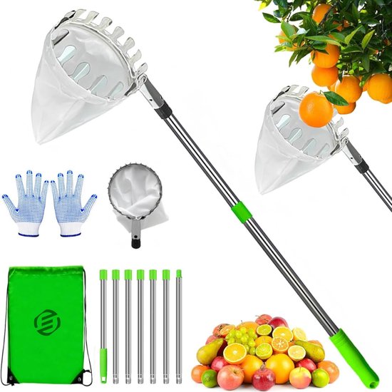 Equivera Appelplukker - Fruitplukker - Appel Plukker - Fruit Plukker - Fruitplukker met Steel - Appelplukker met Steel - Vluchtenplukker - Gemakkelijk fruit plukken! van Equivera