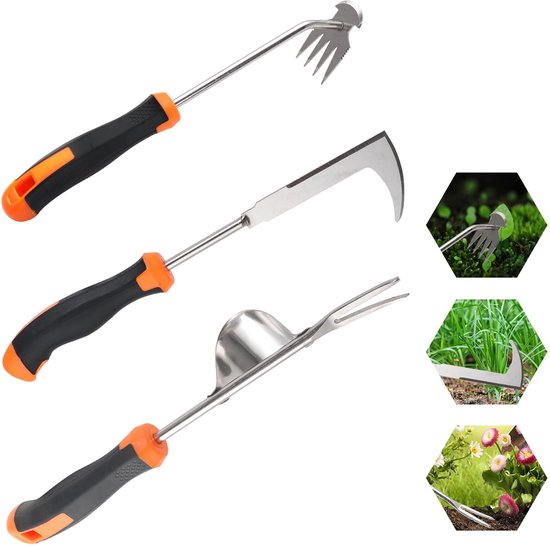 Ergonomisch Tuingereedschap Set voor Efficiënt Onkruid Verwijderen en Herplanten in de Tuin van Merkloos	