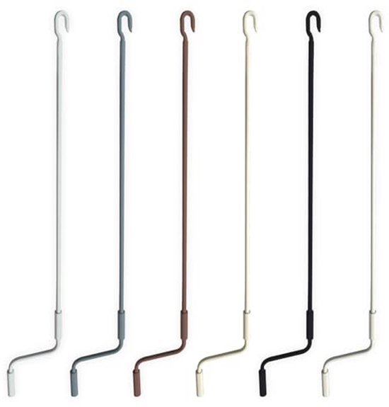 Ergonomische Bedieningsstang voor Zonneschermen - Gegalvaniseerd Staal, 1,5 cm Diameter, 100-250 cm Lengte, Zwart