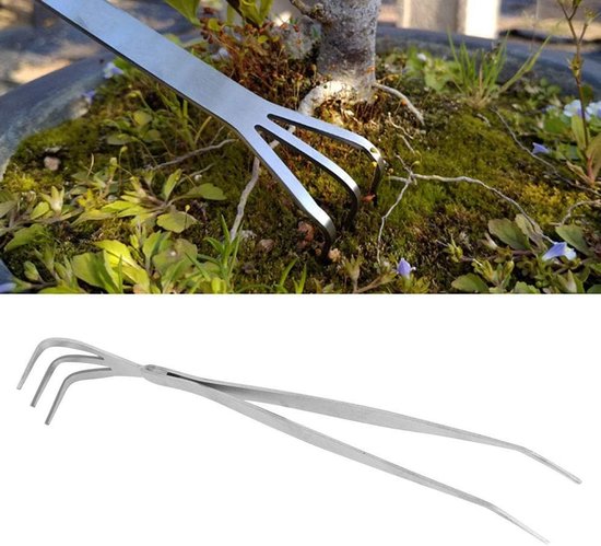 Ergonomische Bonsai Hark en Pincet voor Tuinieren - Ideaal voor Precisiewerk en Verzorging van Planten