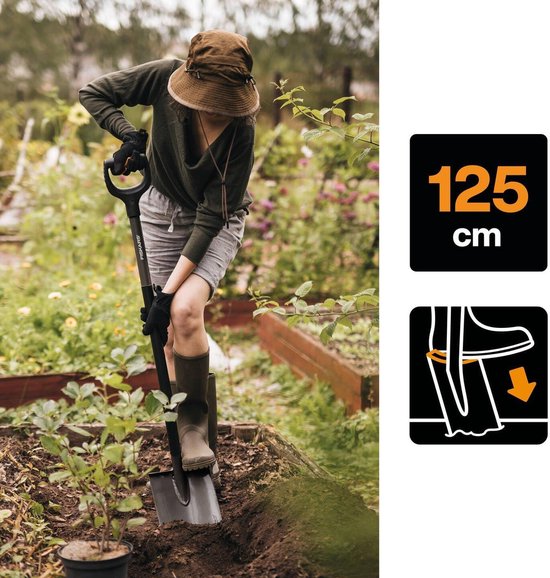 Ergonomische spade puntig grafiet - voor tuinieren met comfort van Ergon