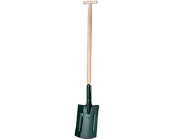 Ergonomische Spade voor Tuinieren, Tuinschop met Houten Steel voor Diep Graven, Ideaal voor Harde Bodems en Planten