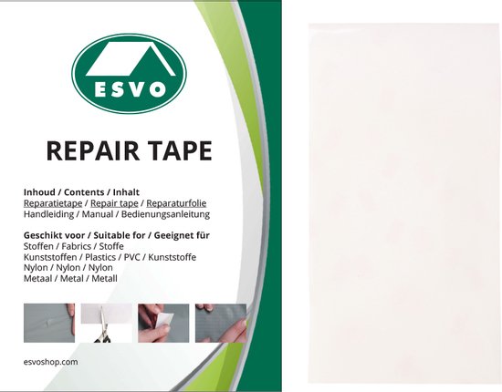 ESVO reparatietape voor permanente reparatie van stoffen 28 x 7,6 cm van ES