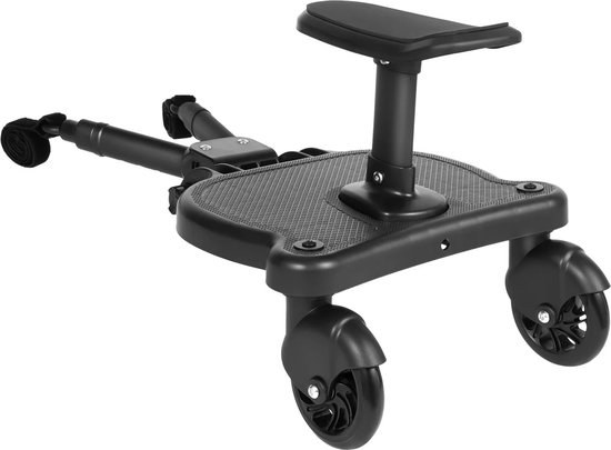 Eszenzics™ Meerijdplankje - Universele solide uitvoering - Flexibel instelbaar op kinderwagen- Veilig zitten of staan - Schokabsorberende PU wielen - Tot 25 kg / 3-7 jaar van Eszenzics™