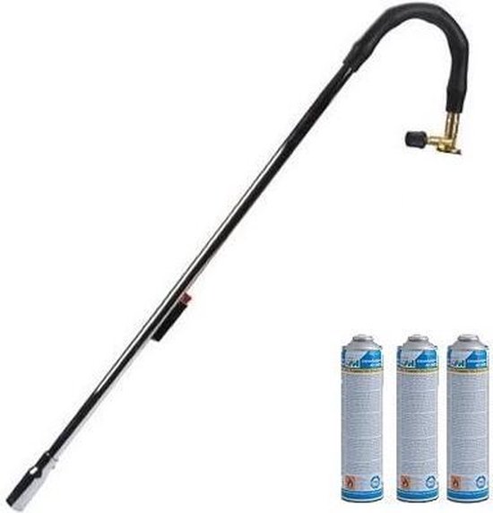 Eurom Onkruidbrander - met Piezo + drie maal 600 ml. gasflessen van Eurom