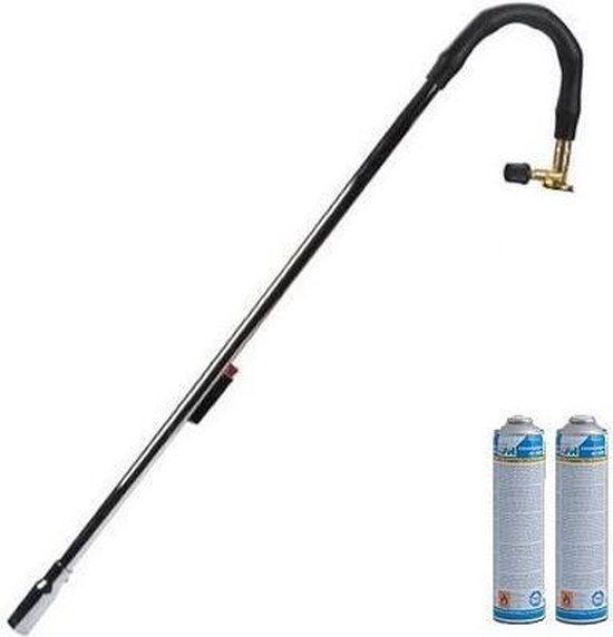Eurom Onkruidbrander - met Piezo + twee maal 600 ml. gasflessen van Eurom