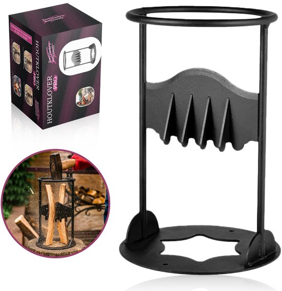 Everybody's Essentials Houtklover Set - Robuuste Houtklover van Gehard Staal - Compleet met Krachtige Hamer & Veiligheidshandschoenen - Eenvoudig & Veilig Hout Splijten voor Open Haard, Kampvuur & BBQ van Merkloos	
