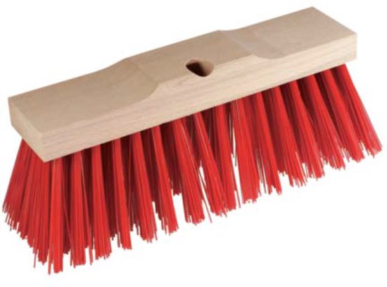 Excellent Bezem – 35 cm - Harde Borstel voor Buiten – Losse bezemborstel excl. steel – Rode kunststof vezels - Steelgat 28 mm van Merkloos	