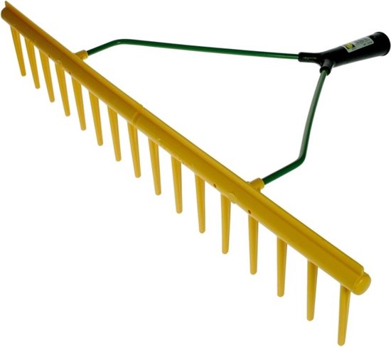 Excellent - Blad hark - 65 CM - Polyhark recht rand - Tuin en Gazon hark - Handhark - Grashark - Hark zonder steel - 16 tanden - Rood van Excellent