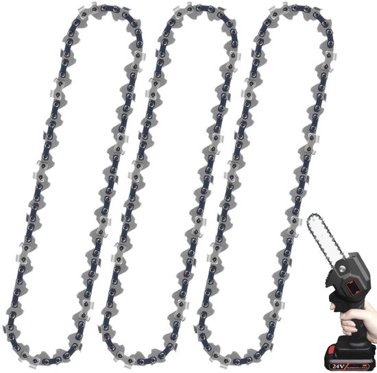 EXCITAT 3 stuks - Ketting - Vervangende ketting - Kettingzaag - 37 aandrijfschakels - Geschikt voor meeste 6" kettingzagen