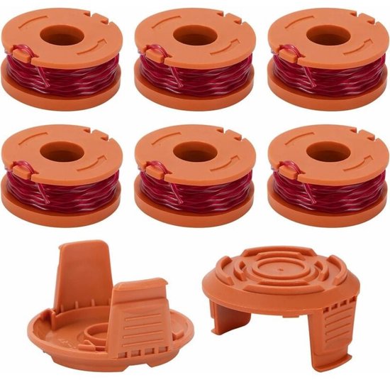 EXCITAT Maaidraad - Vervangende spoelen voor grasmaaiers - geschikt voor Worx-grasmaaiers - 1,65 mm diameter en 3 m lengte - 8 artikelen