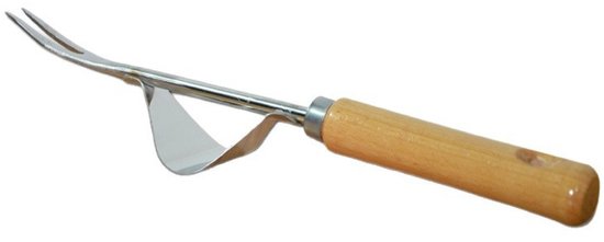 EXCITAT Metaal - met houten handvat - wiedstok - handgereedschap voor wieden en losmaken van de grond - cadeau voor tuinliefhebbers