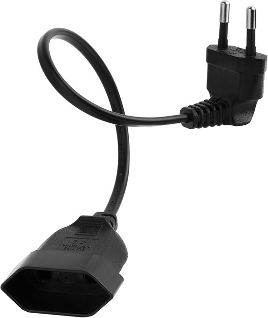 Extensionkabel 2.5 A 250 V - Euro Extension Kabel 0.3 m voor Binnengebruik met TV - PC - Monitor - Flexibele en Veilige Kabel met Platte Europese Stekker van Merkloos	