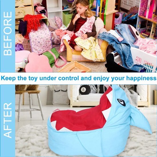 Extra grote zitzak – haai-knuffel opslag, zitzak-stoelen, zacht pluche speelgoed, lounge sofa om te zitten en te slapen (blauw)