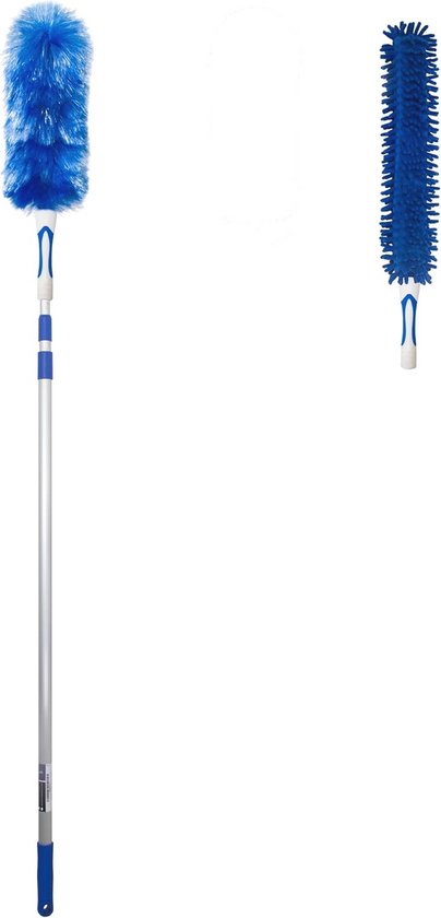 Extra lange telescopische plumeau met buigbare kop - 3,4 meter bereik en wasbare chenille van Merkloos	