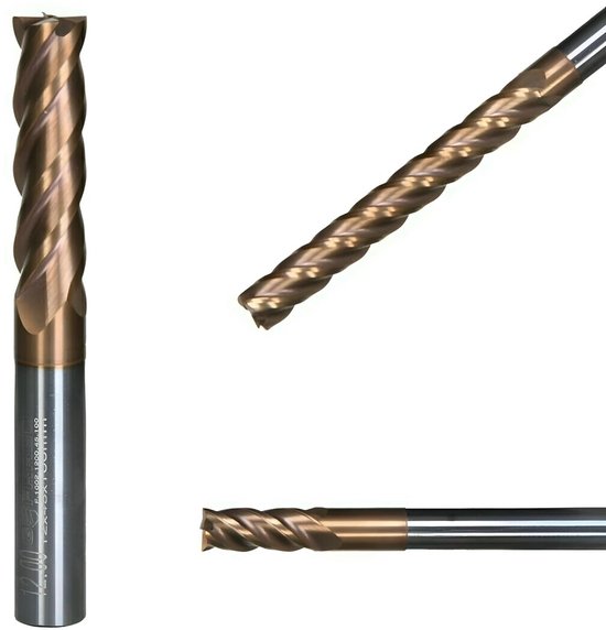 Extra Lange VHM Schachtfrees met 4 Snijkanten TiSiN Coating