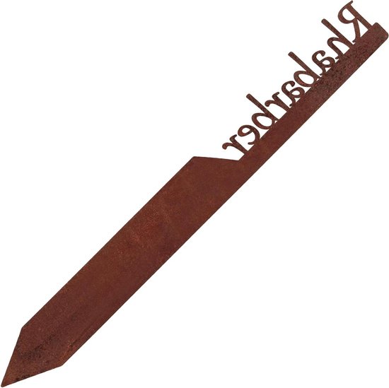 EXTRAVAGANT® tuinsteker "Rhabarber" groente sticker groente borden groente metaal staal roest edelroest weerbestendig voor tuin bed plantenstickers plantsteker tuinsticker tuindecoratie roeststeker
