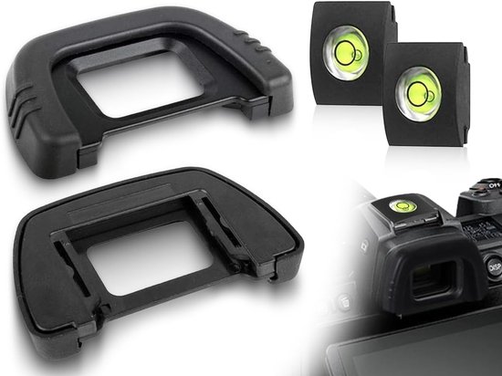 Eyepiece Sets - Eyepiece Visor - Prevent Eyepiece Fog - 2 Eye Masks + 2 Levels - Compatibel met Ni-kon D90/D600/D300s/D750/D7000/D80DK-21 (Black) van UYHHNB