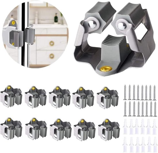Famanu – Verstelbare bezemhouder – Wandbeugel met stevige grip, geschikt voor verschillende steel-diktes – Voor dweil en bezem van Merkloos	