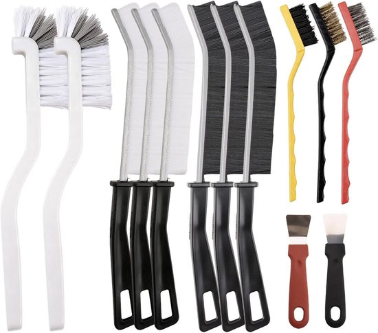 FANG 13 stuks multifunctionele reinigingsborstels – nylon staal en koper – voor keuken, badkamer, tegelafdichtingen, ovens, pannen en delicate oppervlakken thuis
