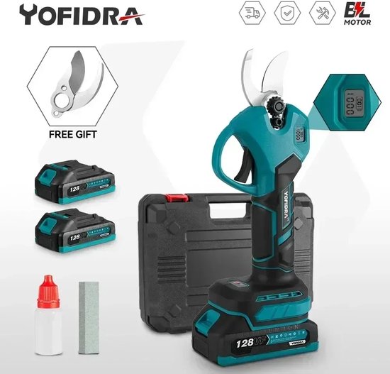 Fayb Snoeischaar - Heggenschaar - Elektrische snoeischaar - Takkenschaar - Inclusief 2 accu's - 30mm - 18V - Lichtgewicht - Voor Makita batterij van Fayb