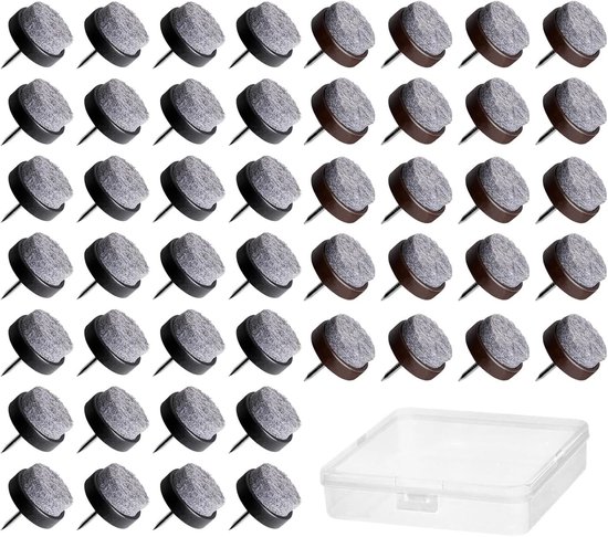 Felt Caps voor Nagels - Diameter 20 mm - Ronde Vilt Caps voor Stoelen - 5.5 mm Vilt Dikte - Inclusief Plastic Doos - Parket Bescherming voor Hout - Laminaat - Tegels - 60 Stuks van Merkloos	