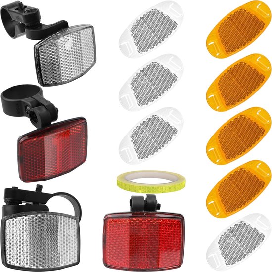 Fiets reflectoren - spaakreflectorset - reflectoren voor achter - kattenogen - reflectoren voor fiets - mountainbike accessoires van Merkloos	