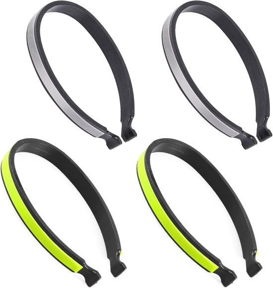 Fietsbroekclips - 4 stuks - reflecterende broekklemmen - universele broekklemmen voor fietsers - elastische broekklemmen - enkelbanden voor heren en dames - fietsaccessoires van Merkloos	
