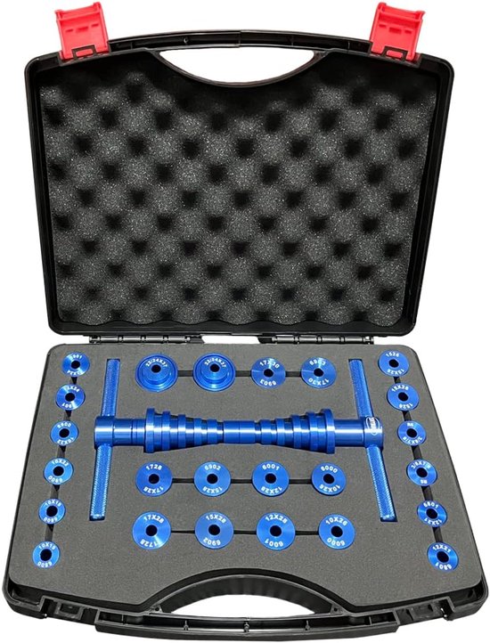 Fietslagerpersset - universele naaf- en wiellager-inbouwset met opbergdoos - fietslager- en naafmontagegereedschap van aluminiumlegering van Vogvigo