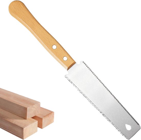Fijne handzaag voor houtbewerking - 150 mm, Ergonomisch handvat, Geschikt voor hobby en doe-het-zelf projecten van Merkloos	