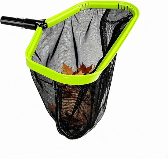 Fijnmazig met diep net, zwembadnet skimmer met aluminium frame, dubbellaags high-performance net voor bladeren, algen en insecten, reinigingsnet voor zwembadstang 32 mm