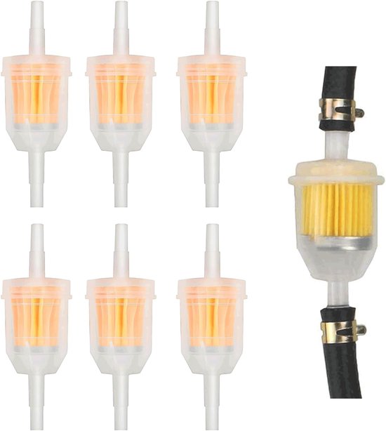 Filter voor Benzine - Brandstoffilter 5mm - Diesel Filter voor Grasmaaiers - Auto - Motor - Scooter - Moped van QAZAKY