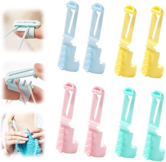 Finger guides voor haken - vernieuwde garenring - haak breigereedschap - zachte garengeleider vingerhouder - universele kleur voor breien - weven - crèmekleurige draadgeleider van Merkloos	