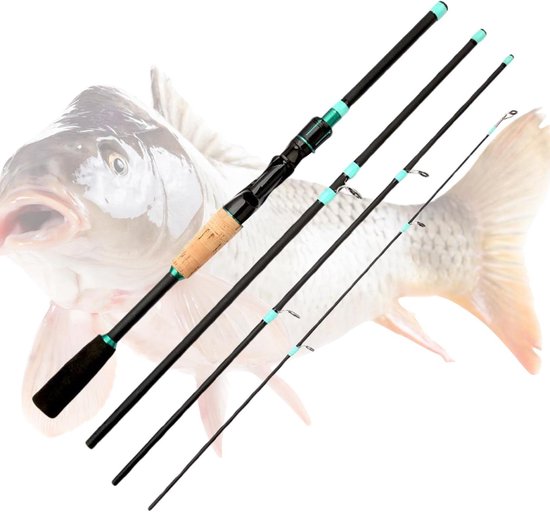 Fishing Rod – 4 Section Fiberglass Pole for River and Lake, Sensitive Tip Build with Compact Travel Size, Angler Tool for Stream, Kayak, Ice, Bass, Freshwater, Saltwater