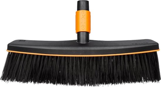 Fiskars Quikfit Bezemkop - Straatbezem met Zachte Haren - 380 mm Breed