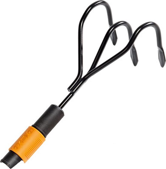 Fiskars Quikfit Hark - Tuingereedschap - Onkruidverwijderaars - Drietand Hark van Gehard Staal van Fiskars
