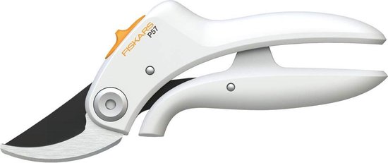Fiskars Snoeischaar - P 57 Bypass - Takkenschaar - Wit - Tuinschaar - PowerLever™ Mechanisme - Voor Kleine en Middelgrote Handen van Fiskars