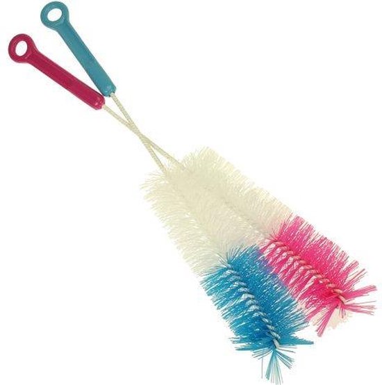 Fles afwasborstel - 2 Stuks Set 36x5cm- Flessenborstel - Babyfles afwasborstel - Drinkflesborstel - Glazenborstel van Nimblewell