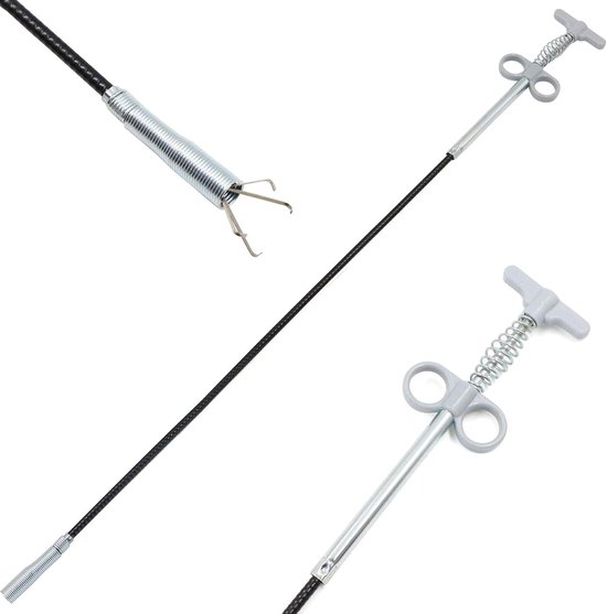 Flexibele kaakpijpreinigingstool Grijper (veerdruksysteem) 4-kaak multitool voor aanrecht Badkamer - 90 cm 1 stuk